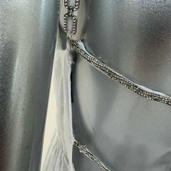 RUMER linen dress size S established with crystals Retail 580$ - Picture 6 of 11